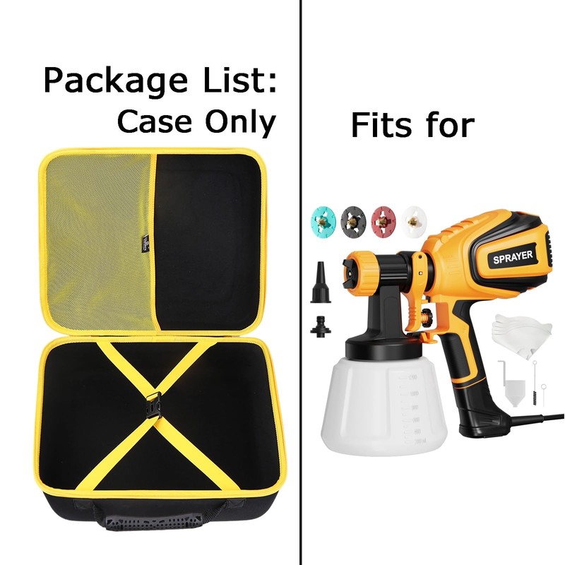 Tourmate Hard Case applicable VONFORN/MirrorZone/ZHUITU/efekol Paint Sprayer,Travel Case for 700W