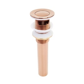 Renovators Supply Manufacturing Rose Gold Pop Up Sink Drain With Overflow Standard 1 1/4" OD Pipe And Fits 1 3/4" Drain Hole Openings