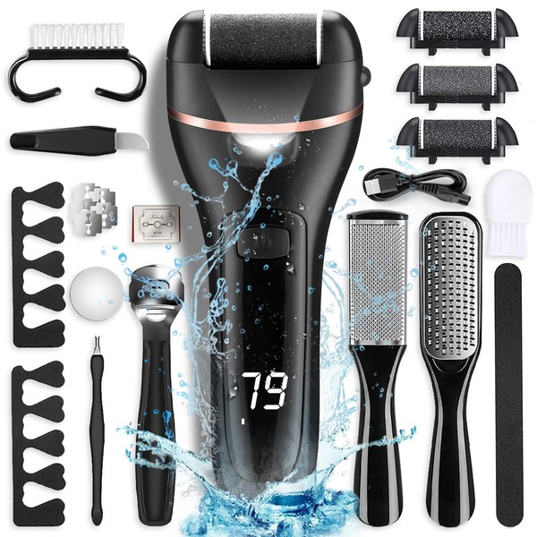 OTAZWA Electric Callus Remover for Feet, Rechargeable Portable Electronic Foot