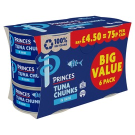 Princes Tuna Chunks in Brine 6 x 145g