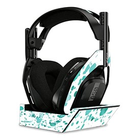 MightySkins Glossy Glitter Skin Compatible with Astro A50 Wireless Headphones + Base Station (Gen 4) - Teal Splatter | Protective, Durable High-Gloss Glitter Finish | Easy to Apply | Made in The USA