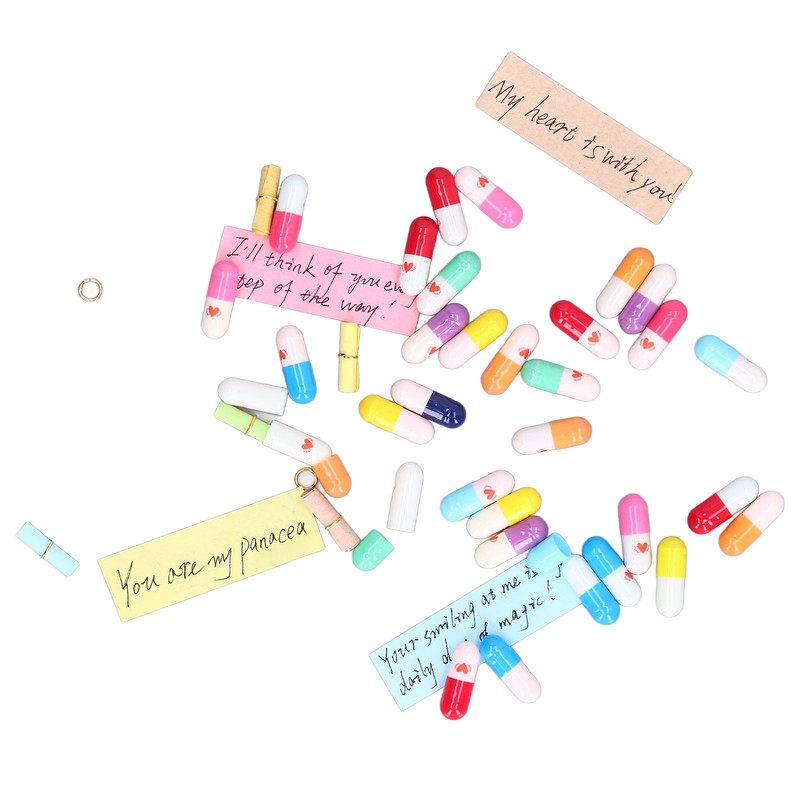 370Pcs Message Capsules Deliver Message Cute Patterns Cute Love Capsules