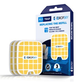 DropSky Flying Insect Trap Refill- Plug in Bug Catcher Indoor Refills, Indoor Fly Trap, Indoor Fly Trap,Trap for Mosquitos, Bugs, Insects, Gnats, Moth and Fruit Flies -Plug in Refill (Pack of 3 DP08)
