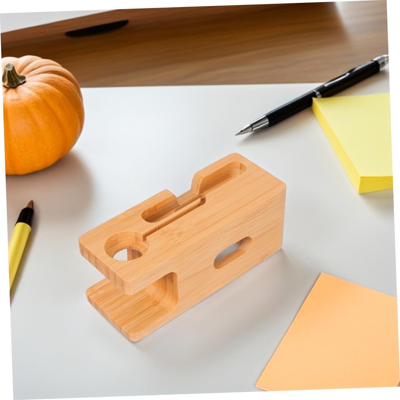 TEHAUX Bamboo Wood Charging Station Desk Organizer Cell Phone Docking
