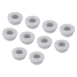 QUARKZMAN Pack of 10 Rubber Seals, Round Rubber Plugs, Cable Grommet, Rubber Washers Diameter 10 mm, ID 7 mm, Narrow Groove Width 2 mm, Rubber Grommet Eyelets Set for Cable Protection, Grey