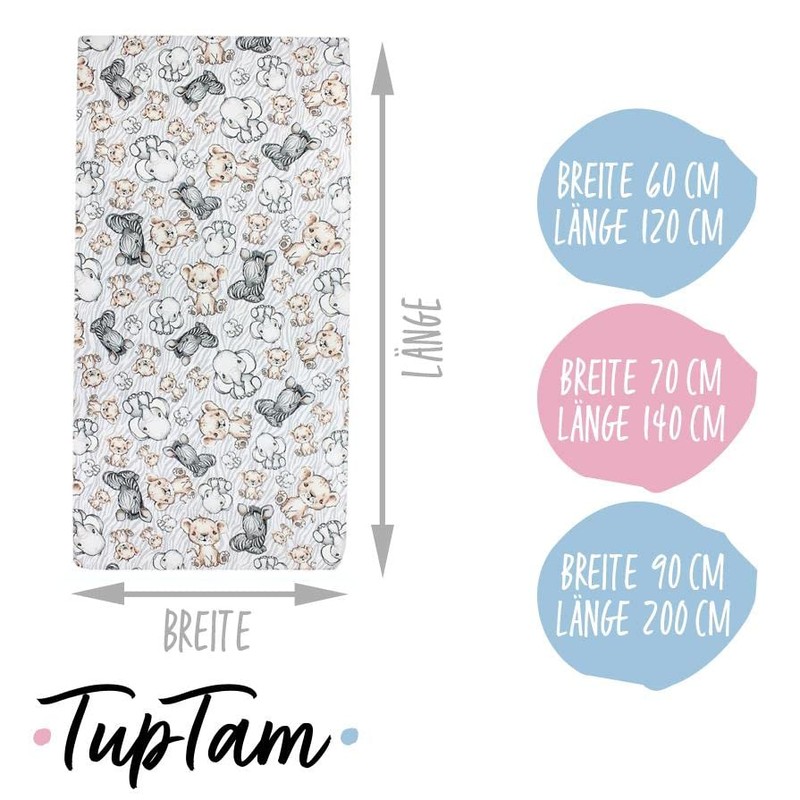TupTam Baby Fitted Sheet for Baby Cot Bed Pack of