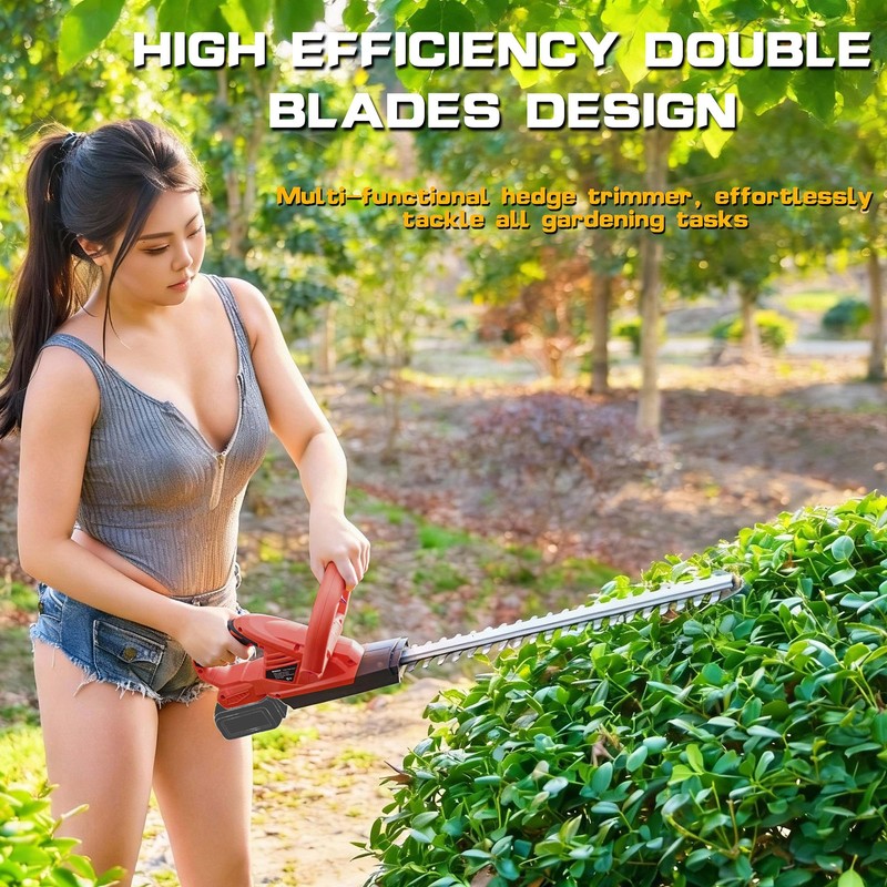 IRONFIST Cordless Hedge Trimmer, 20" Brushless Electric Hedge Cutter