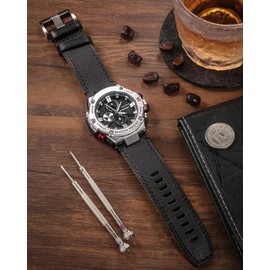 Replacement Leather Watch Strap Suitable for Casio GST-210 / GST-300 / GST-400 / GST-410 / GST-210B / GST-S100D / GST-S210B Men's Bracelet Watch Band