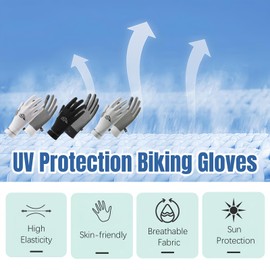 MANJIAMEI Men's Summer Gloves, Thin Gloves, UV Protection, Cooling Sensation, Smartphone Compatible, Sunscreen, UV Protection, Anti-Slip, Breathable, Quick Drying, Lost Prevention, Tied, Bicycle