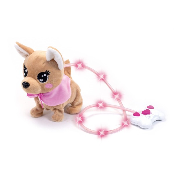Simba 105893542 Chi Love Loomy with Luminous Cable Control / Can Running, Barking and Wag The Tail / 20 cm / for Children from 3 Years