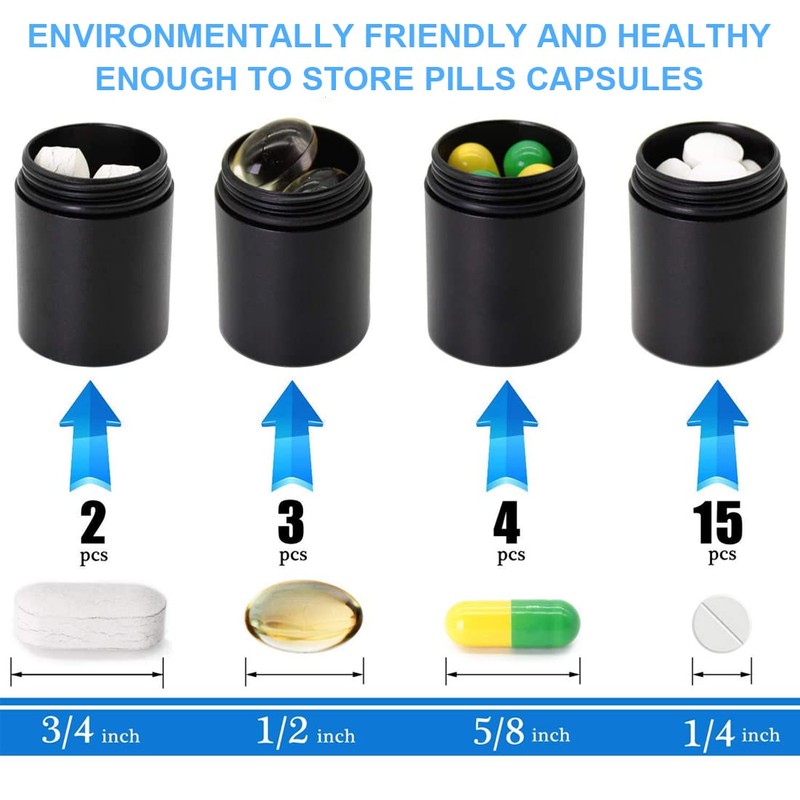 LIUJZZJ Pill Box Key Ring Waterproof with 3 Separable Compartments