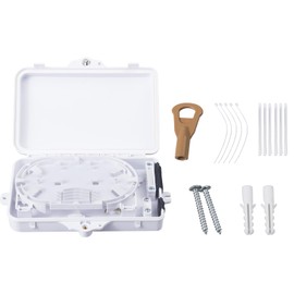 Xunsomten-6 Port Fiber Optic Distribution Enclosure FTTH Fiber Optic Accessories Fiber Optical Terminal Box, Wall Mounted, White