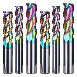 6 x Schaftfräser-Bit, Spiralfräser, Kompressions-Spiralfräser, CNC-Vorlagen-Fräser-Werkzeug, bündiges Trimmen, Kompressionsspiralfräser zum Gravieren, Fräsen, Skulpturen, Schruppen