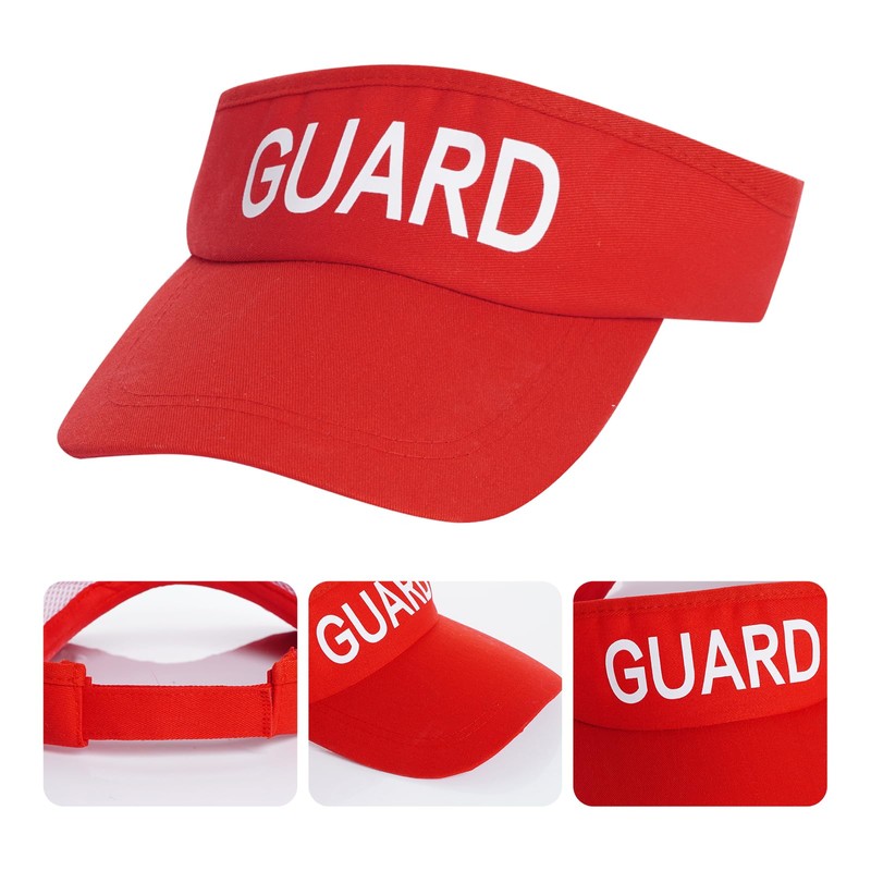 Marrywindix 1 Pcs Red Lifeguard Visor Hat Sport Wear Athletic