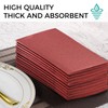 50 Pack Burgundy Wine Red Disposable Dinner Napkins with Flatware