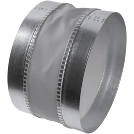 Vent Systems 10" Inch Flexible Vibration-Reducing Male Fit Duct Connector – Round Galvanized Steel Dryer Vent Hose Connector, Spiral Duct, Pipe Extender, HVAC Ventilation - Inline Duct Work Coupler