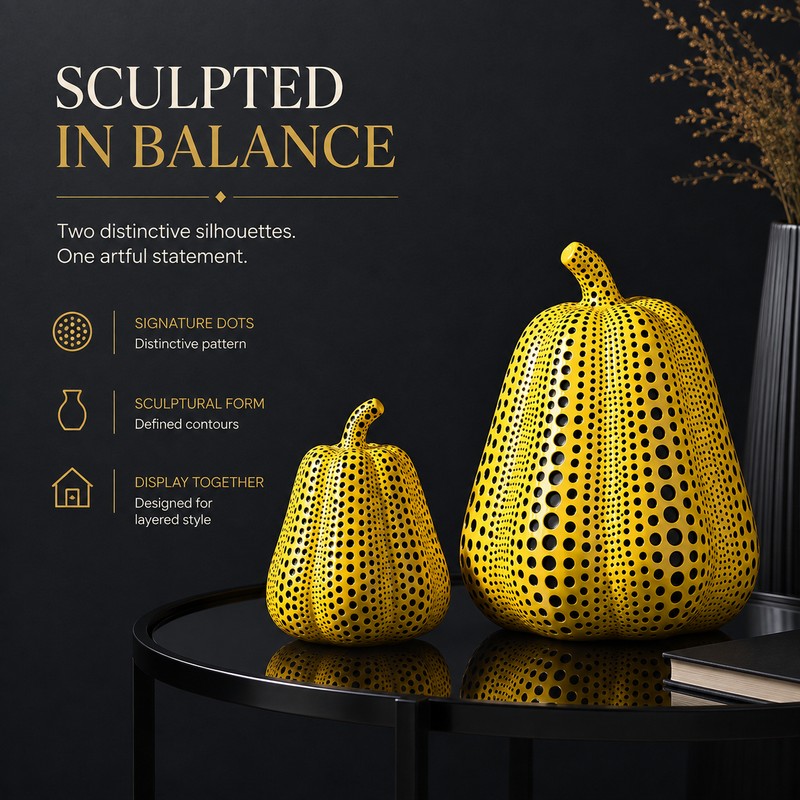 Funny Owl & Pumpkin Figurine Decorative Statue for Fall, Halloween