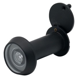 Door Viewer Black Peepholes or Peek Holes | 200 Degree Fire Rated Spy Hole with Privacy Cover Door Peephole