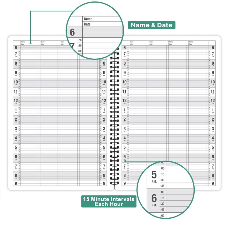 Appointment Book – Undated Salon Appointment Book, Daily＆Hourly Schedule Book