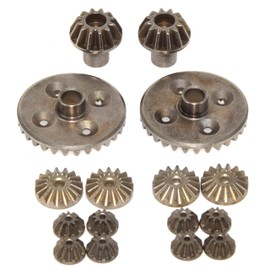 Piezas de engranaje de transmisión diferencial compatibles con WLtoys 1/12 124008 124010 Rc diferencial para coche (café)