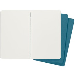 Moleskine Cahier Journal, Soft Cover, Large (5" x 8.25") Plain/Blank, Brisk Blue, 80 Pages (Set of 3)