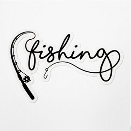 Decal Stickers of Fishing Rod Premium Indoor (No Waterproof) Vinyl Decal Stickers for Laptop Phone Accessory Helmet Car Window Mug Tuber Cup Door Wall Decoration - USCVER30d752bBL0124