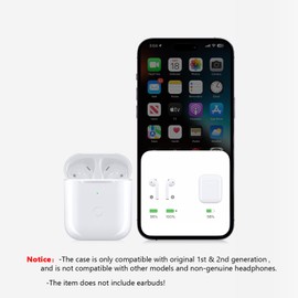 Wireless Charging Case Compatible with AirPod 2 1, Air Pod Charger Case Replacement with Bluetooth Pairing Sync Button, No Earbuds,White