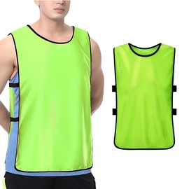 EZONEDEAL Scrimmage Vest Pinnie, Practice Vests,Training Pinnies Practice Jerseys Vests for Youth Adult Sports Basketball, Soccer, Football, Volleyball, Youth Soccer Pinnies For Sports (Green, S)