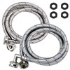 Beaquicy Washer Stainless Steel Hoses with 90 Degree Elbows -