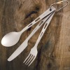 Core Element 100% Titanium Three-piece Utensil Set Fork Knife Spoon