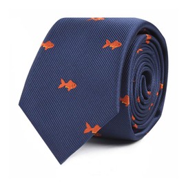 AUSCUFFLINKS Goldfish Tie for Him | Gold Fish Gift for Him | Fish Lover Neckties for Men | Fishing | Birthday Gift for Guys (Goldfish)