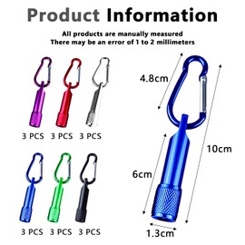 Vaileal Pack of 18 Mini Torches, LED Key Fob Torch, Coloured Aluminium Torch with Carabiner, Portable Torch Small for School, Outdoor, Hunting, Backpacking, Urgent