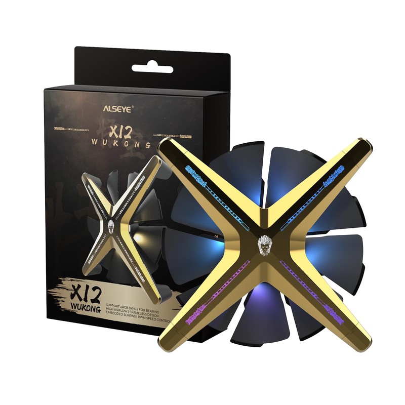 ALSEYE X12 Case Fan ARGB PWM Computer Air Cooling Fan