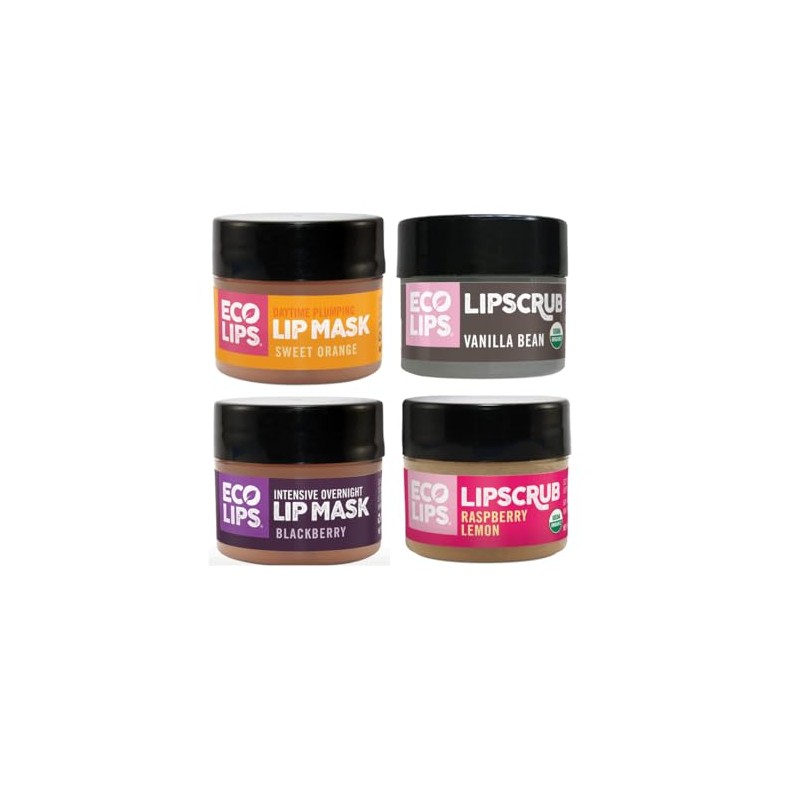 Eco Lips Organic Sugar Lip Scrub, Plumping Lip Mask &