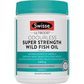 Swisse Ultiboost Odourless Super Strength Wild Fish Oil 2000mg 300 Capsules