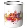 WANDKINGS® Tasse, Schriftzug Guten Morgen Frankfurt! mit Skyline - ROT