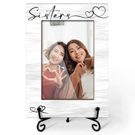 CIAEXRN Sister Picture Frame, Wooden Photo Frame 4x6, Sister Birthday Gifts Appreciation Gifts for Woman Friends, Tabletop Display Home Decorations -02
