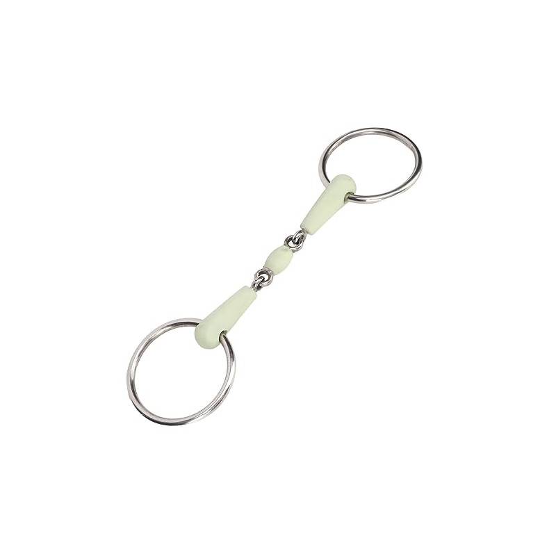 Fabater Ring Snaffle, Stainless Steel Rubber Roller Mouth Snaffle, Apple