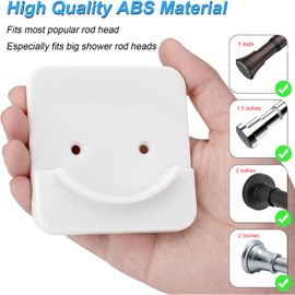 ICERO Adhesive Shower Curtain Rod Holder | No Drilling, Sticking them up Or Easy places to drill for a fixture | Strong Hold | 2 Pack, Black (Rod Not Included)