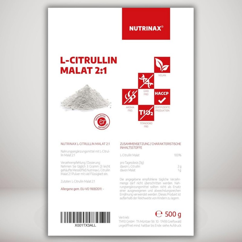 NUTRINAX L-Citrulline Malate 2:1 Powder, 500 g, Amino Acid from