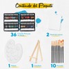 Kit de Pintura Acrílica, 36 Colores Pintura Oleo con 10