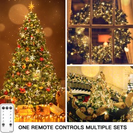 suddus Christmas Tree Lights Indoor, 100 LED 33ft Warm White Led Christmas Lights, Christmas String Lights Outdoor for House, Windows, Patio, Doors, Fireplace, Garden, Home, Decoration