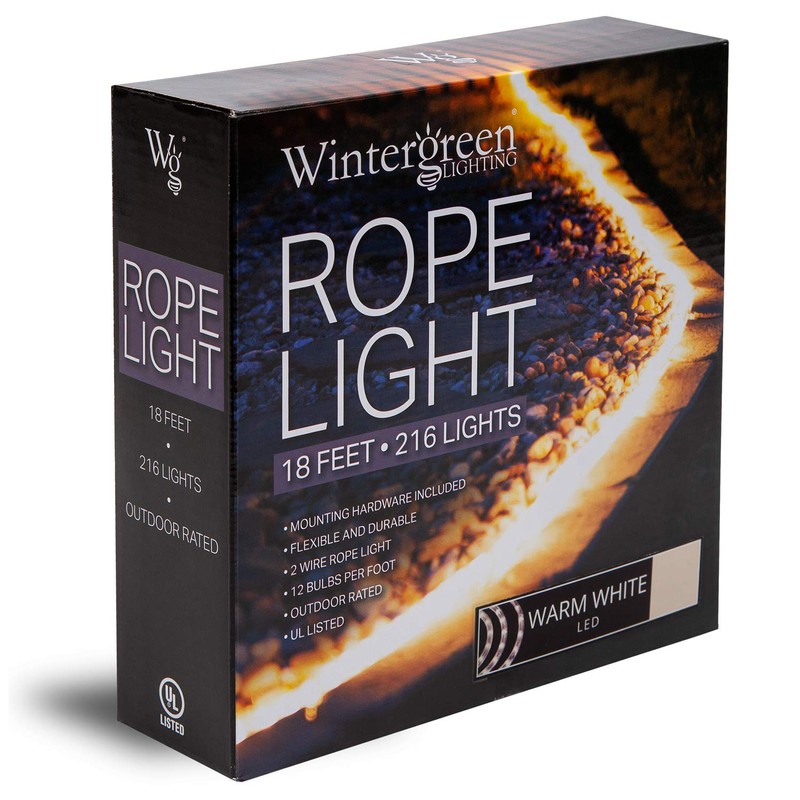 Wintergreen Lighting 18' LED Warm White Rope Light, LED Flexible