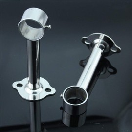 OUNONA Clothes Dryer, Indoor Rod Holder, Ceiling Hanging Clothesline, Stainless Steel, 2 Pieces, Adjustable Diameter, 1.3 inches (32 mm), Length 1.0 inches (25 cm), 1.1 inches (28 mm), Stainless Steel Hanging Bracket, Bracket Holder