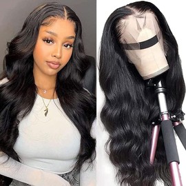 VTAOZI Body Wave Lace Front Wigs Human Hair Pre Plucked 13x4 Lace Frontal Wigs Human Hair for Black Women 180% Density Brazilian Glueless Wigs Human Hair 22 Inch