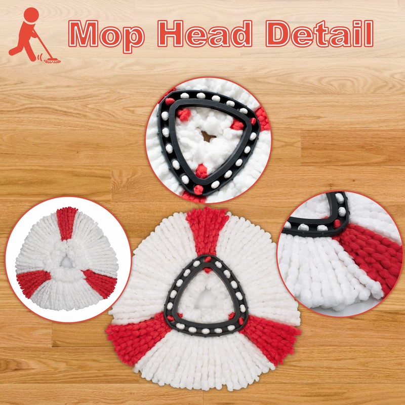 GFRED Set Of 3 Mop Head Replacement Compatible With Vileda