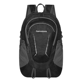 30L Large capacity Lightweight Packable Foldable Backpack，women and men Hiking backpack，Outdoors Travel Backpack (Black)