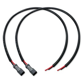 DAMA Deutsch DT 2 pin Plug Socket Male Wiring Harness Extension Pigtail Connectors for Wire to Wire LED Work Light, LED Light Bar Retrofit | Durable Male Pigtail 12 ga. 18 AWG | Pack of 2