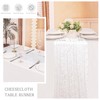 4 Pack 120 Inch White Cheesecloth Table Runner Boho Rustic