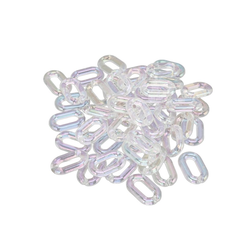 50PCS Acrylic Linking Rings Transparent DIY Assemblable Transparent Color Plating